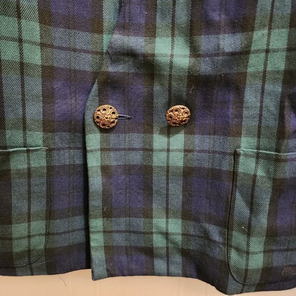 Vtg Classic Suits Inc Elegant Classics Women's Blazer Jacket Blue/Green Plaid 16 - Picture 5 of 10